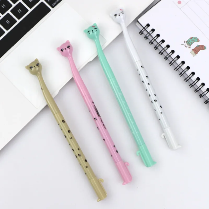Korean Creative Stationery cute Cartoon Cat Neutral Pen gel Cat Black 0.5mm Water Pen