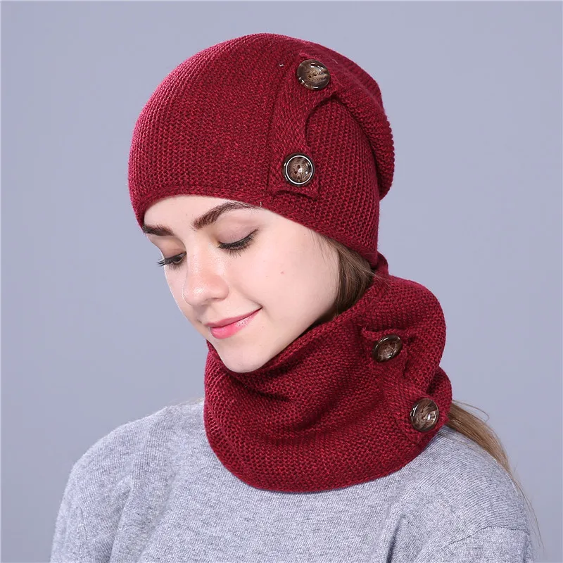 Xthree 2Pcs Hat Scarf Set Winter Hat for Women And Men Knitted Hat With Lining Beanie brand new thick cap