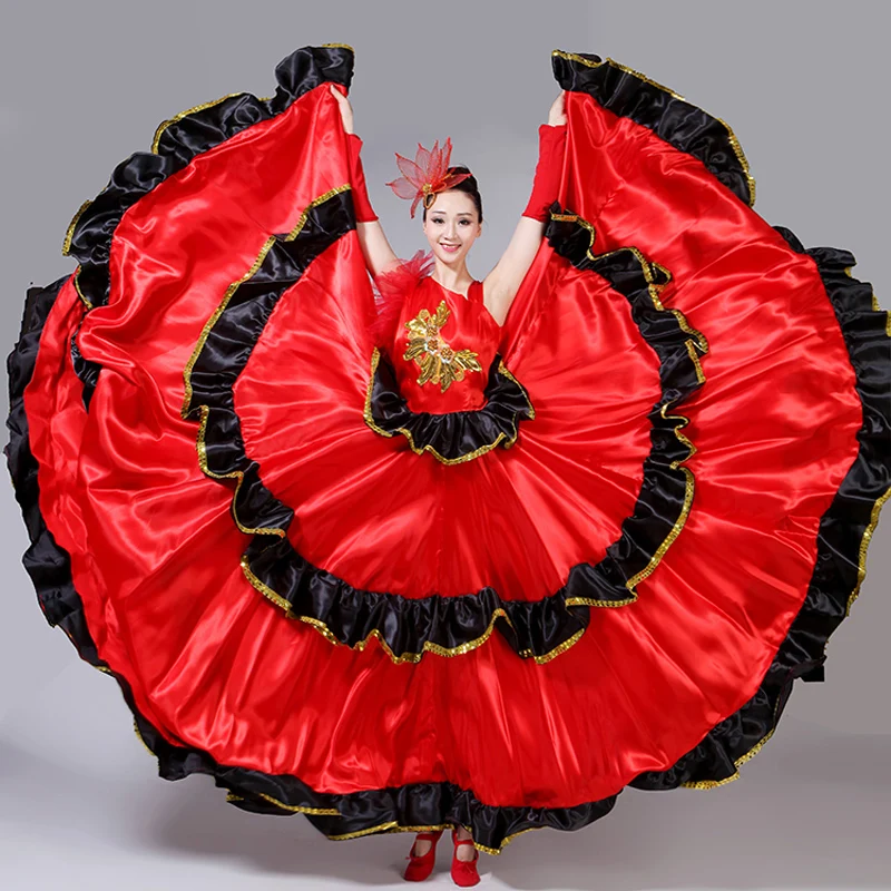 

Flamenco Skirt Spanish Senorita Flamenco Dancer Fancy Dress Costume Brazil Dance Costume Gypsy Ro Flamenco Dress S-XXXL DL2891