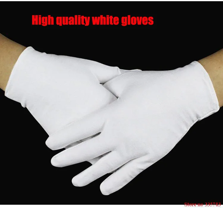 High quality Work Gloves  12 pairs/lot Anti-static 90% cotton / 10% nylon White Gloves Safety  etiquette Cotton Gloves