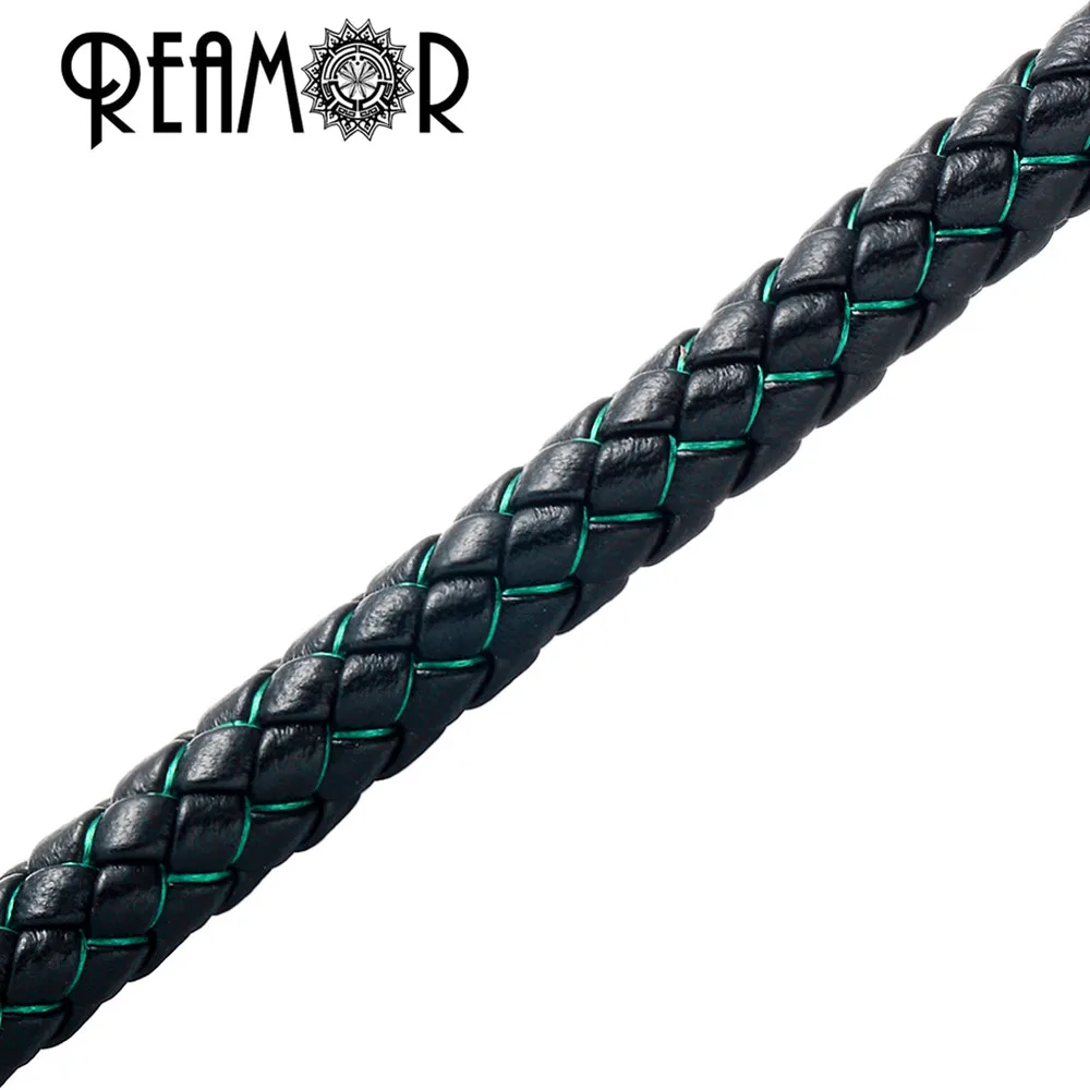 REAMOR 8mm Genuine Braided Silk Leather Rope 4 Colors String Cord For DIY Bracelet Jewelry Craft Making Findings Wholesale