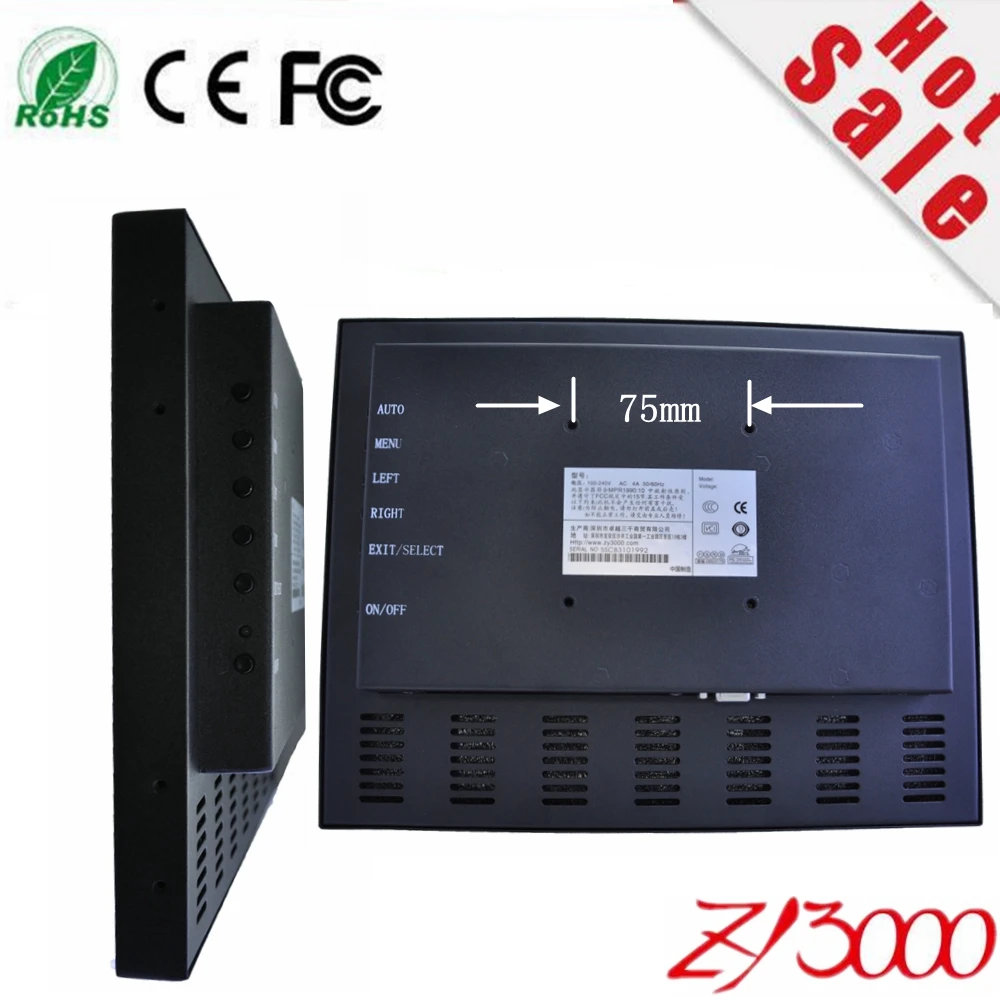 Nieuwe voorraad 12 inch waterdichte metalen behuizing HDMI VGA dc12v ingang R232 seriële controle resistieve touchscreen industriële monitor