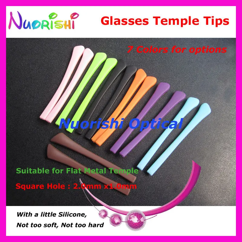 

10 pairs Quality Rubber Eyeglasses Temple Tips For Flat Metal Temple Glasses Eyewear Temple Tips Cap T3500 Free Shipping