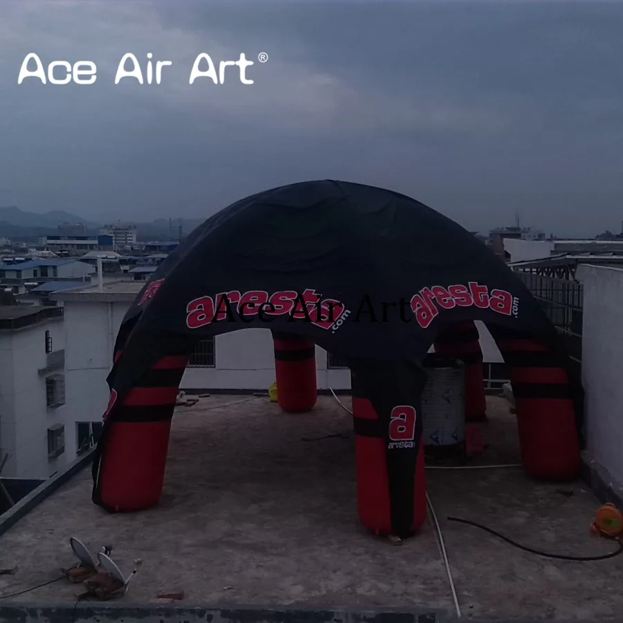 Black and Red Inflatable Spider Tent Party Dome Shelter with 5 Legs Auto Tent For Spain