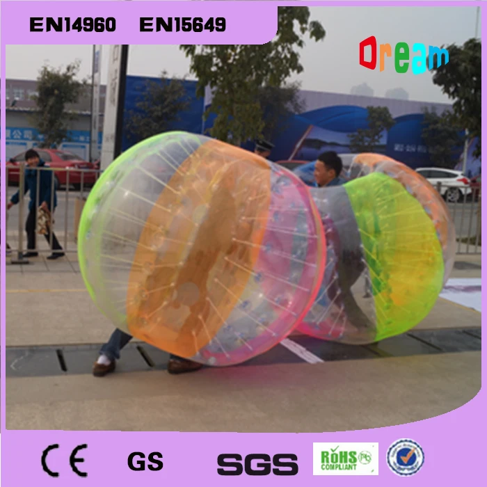 Pelota de fútbol con burbujas, pelota Zorb corporal, traje de burbujas de 1,7 m, pelota de hámster humano, pelota de bucle de fútbol con burbujas