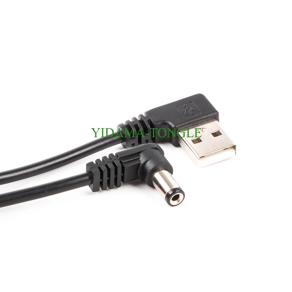 Angled USB to 5.5/2.1mm Barrel Power 5V 5.5 X 2.1 mm Mini DC Jack Plug Cable