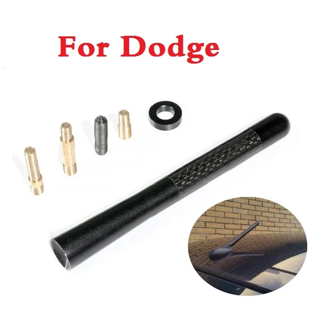 Car Decoration 12cm Screw Aluminum Black Carbon Fiber Set Radio Antenna Aerials For Dodge Journey Magnum Nitro Stratus Viper