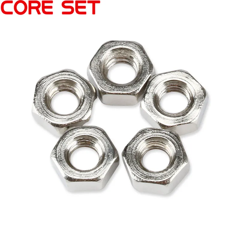 100pcs/lot Metric thread DIN934 M2 M3 M4 Steel Hex Nuts