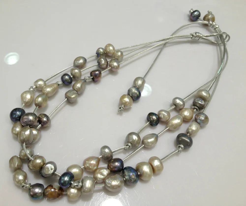 

Baroque Freshwater Pearl Necklace Multilayer Free Shipping Multicolor Women Jewelry