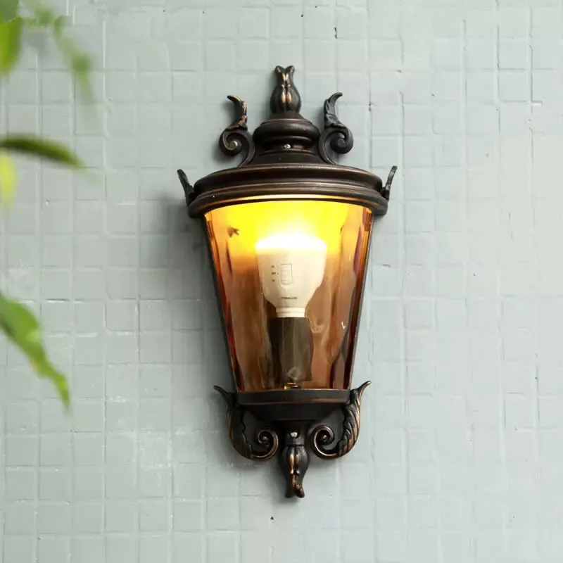 HAWBERRY American Simple Outdoor Wall Lamp Waterproof Garden European Vintage Balcony Light Wall Mounted Hallway Light