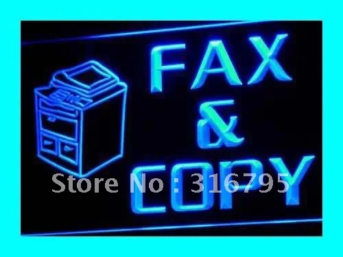 i064 OPEN Fax and Copy Stationery NR LED Neon Light Light Signs On/Off Switch 20+ Colors 5 Sizes