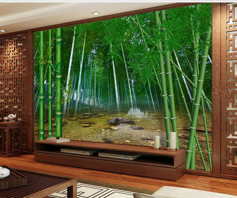 

mural 3d wallpaper 3d wall papers for tv backdrop bamboo TV backdrop wall papers home decor designers