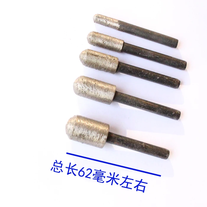 New 6pcs/lot 46# 6mm Shank Round end Diamond Grinding Head Gravestone Marble Engrave Carving Tools