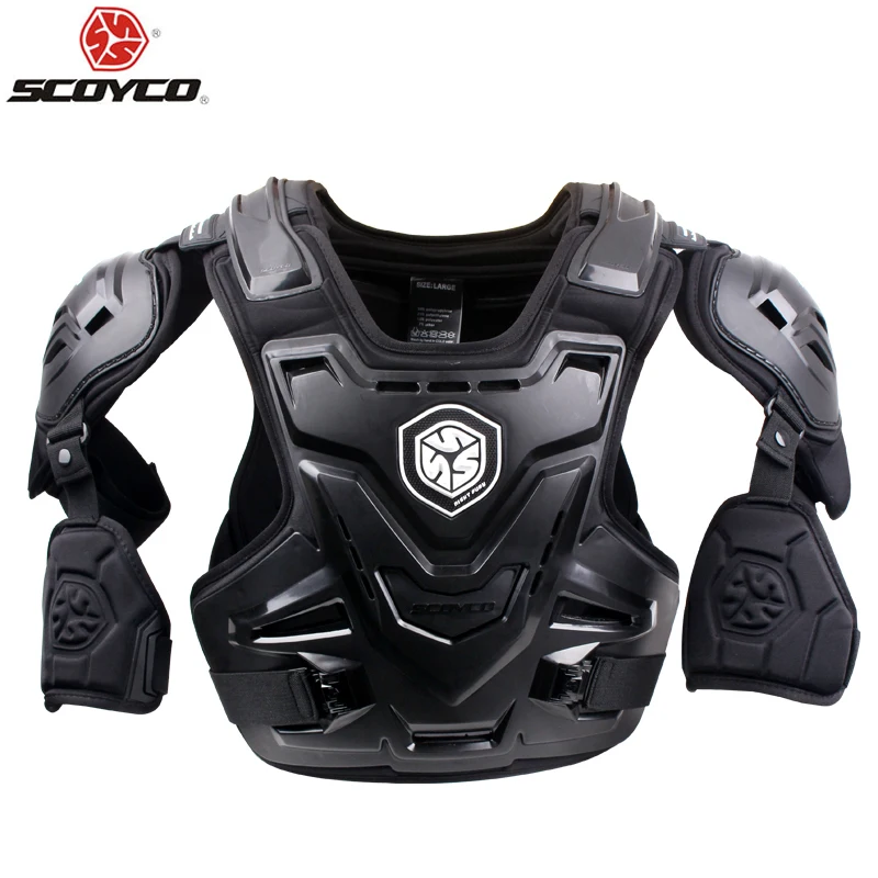 SCOYCO Motorcycles Motocross Chest Back Protector Armadura Vest Racing Protective Body Guard MX Armor Black AM-07