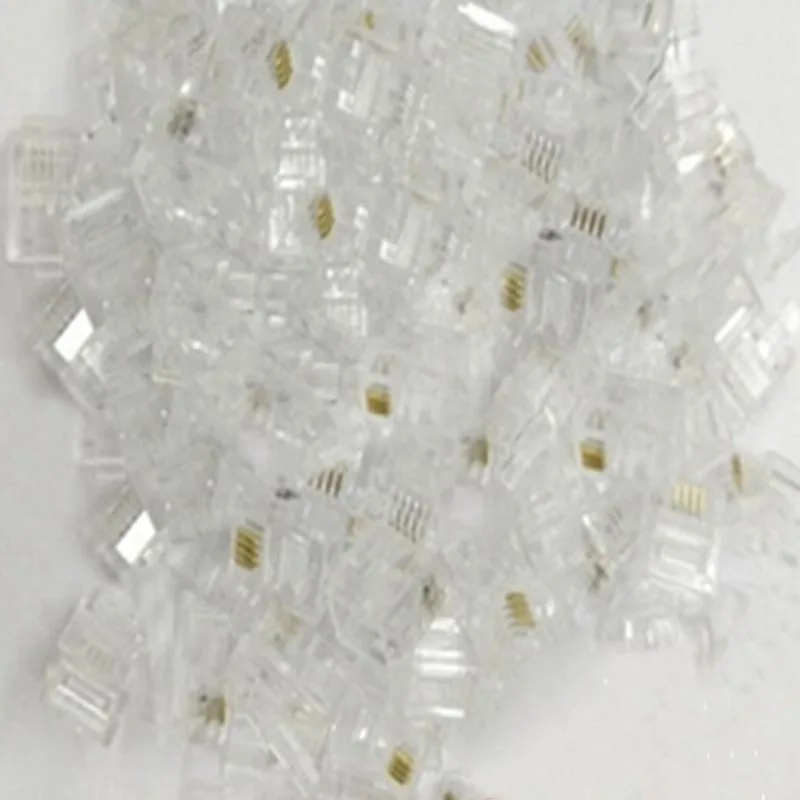 1000pcs Copper Core 6P4C 4 Pins RJ11 Telophone Connector