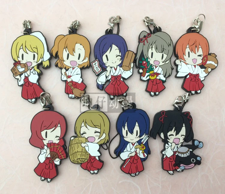 Kotori Nico Eli Rin Umi Maki Anime Love Live! Lovelive! Miko Version Rubber Keychain