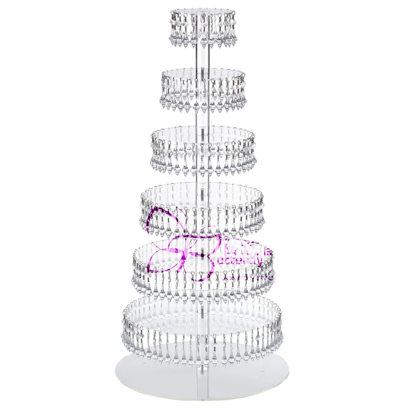 European transparent crystal wedding decoration multi-layer round cake plate West point display stand Cake room display props