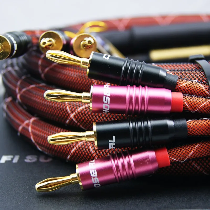 Choseal LB-5111 Banana Jack HiFi акустический кабель 24-каратный позолоченный штекер типа «банан» 2,5 м