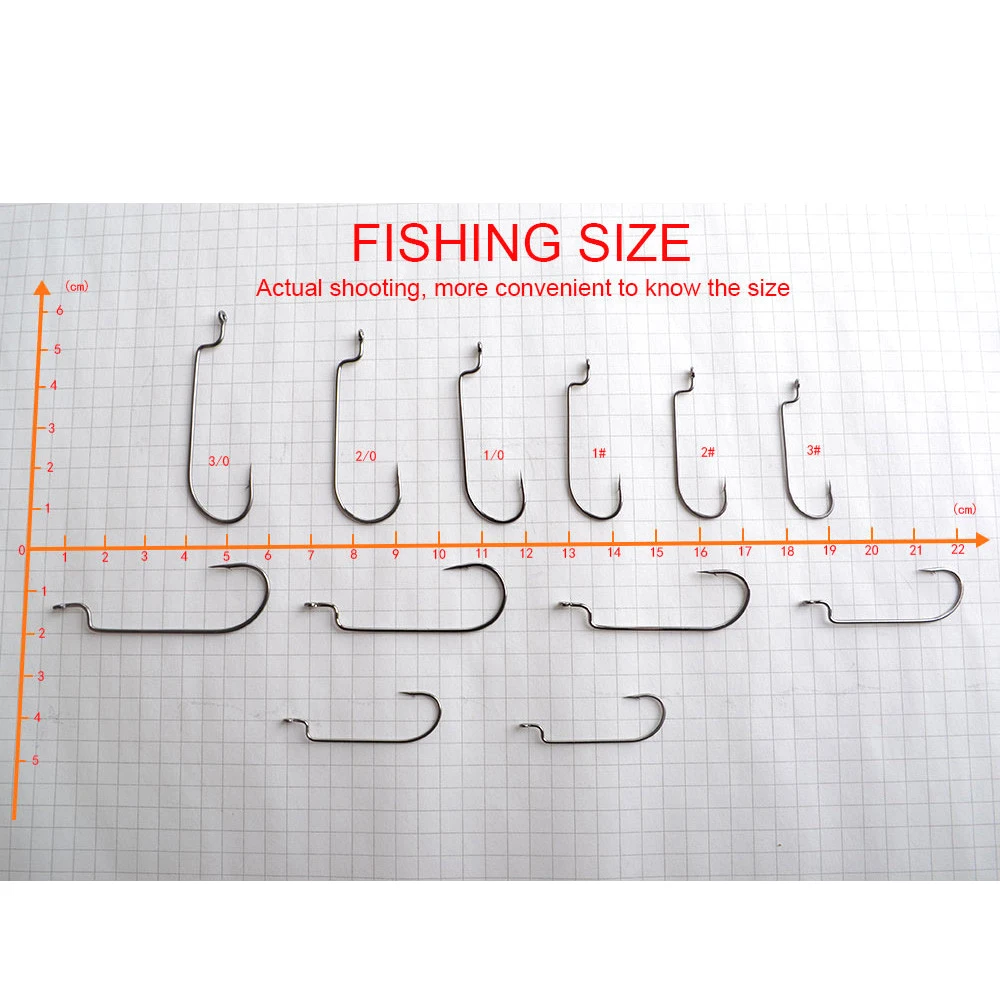 NGB 6PCS Soft Worm Offset Fishing Hook High Carbon Steel 8#-5/0# Crank Fishhooks Silicone Bait Lure Fishing Accessories