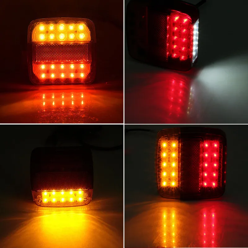 2Pcs 12V per Kamaz Camion Rimorchio Uaz 26LED Fanale Posteriore Coda Posteriore Luce di Segnale di Girata Del Freno 6LED Numero di Targa lampada Della Luce Barca Pick-Up