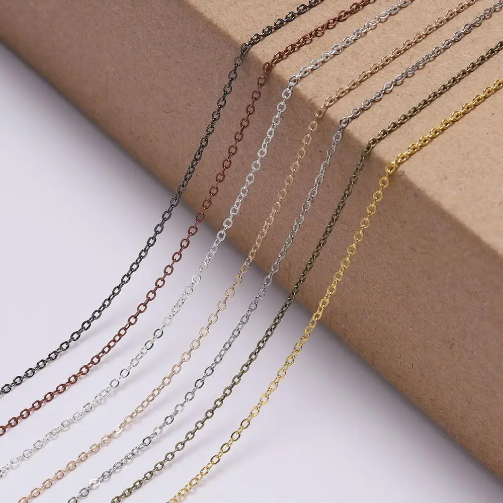 Copper Oval Link Necklace Chain, Gold Plated for DIY