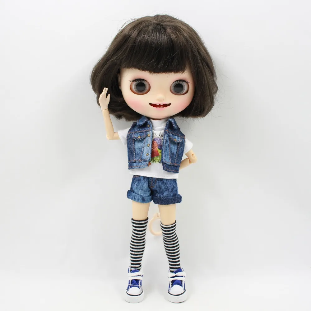 ICY DBS Blyth doll licca joint body cool outfit jeans shorts legging white shirt