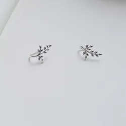 DreamySky 100% Pure Leaf Silver Color  Earrings For Women Girls Christmas Gift Brincos Pendientes