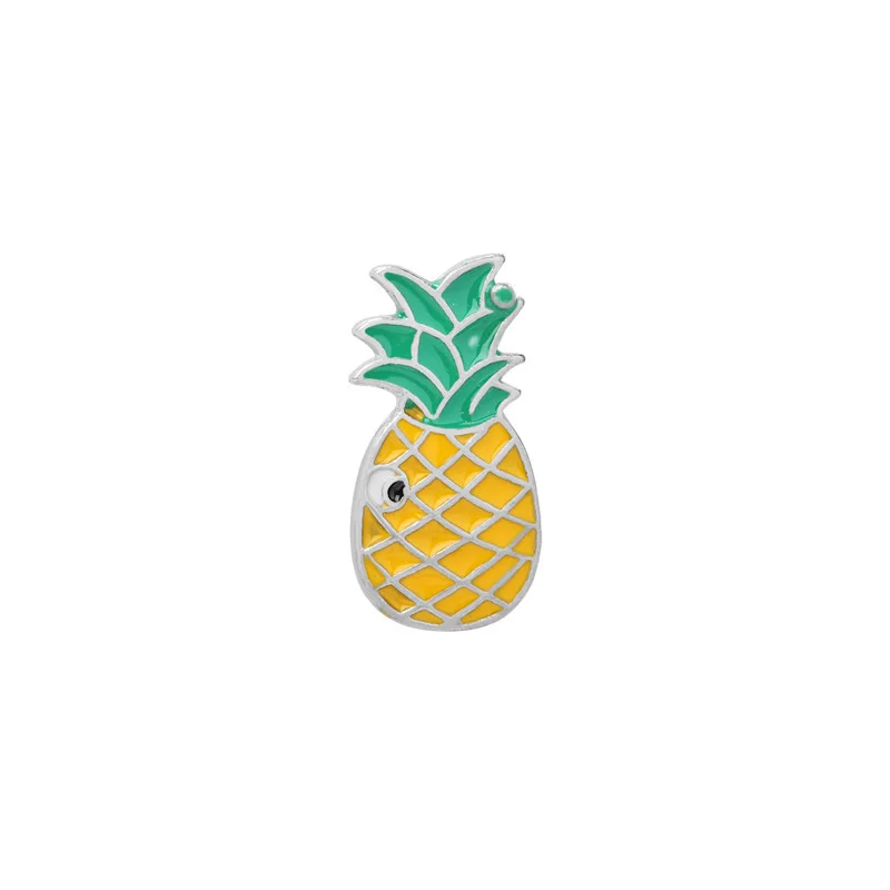 Fooderwerk Schmuck Mode Cartoon Männer Und Frauen Brosche Specht Wassermelone Ananas Regenbogen Metall Pin Set