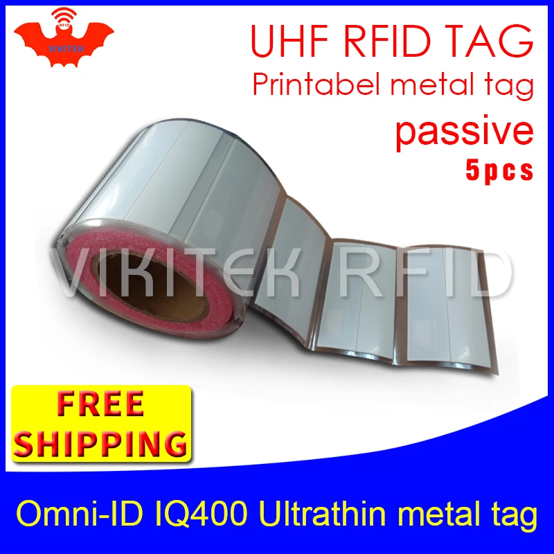 UHF RFID Ultrathin metal tag omni-ID IQ400 915mhz 868mhz Impinj Monza4QT EPC 5pcs free shipping printable passive RFID label