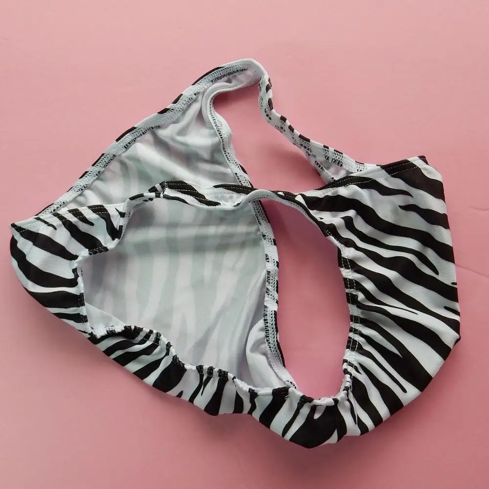 Mens String Bikini Stripe nylon Spandex G3774 Narrow Waist wimsuit Fabric Zebra prints black white