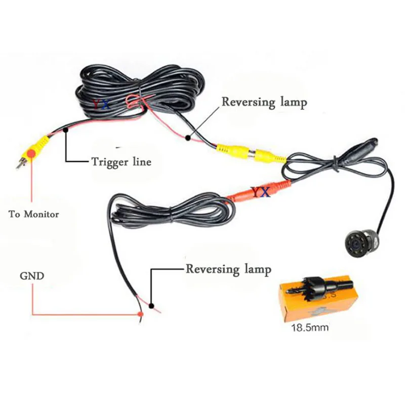 Koorinwoo Auto Dynamic Trajectory Moving Line Guide Trunk Car Rear view Camera Backup 8 IR Lights Reverse System Night Vision