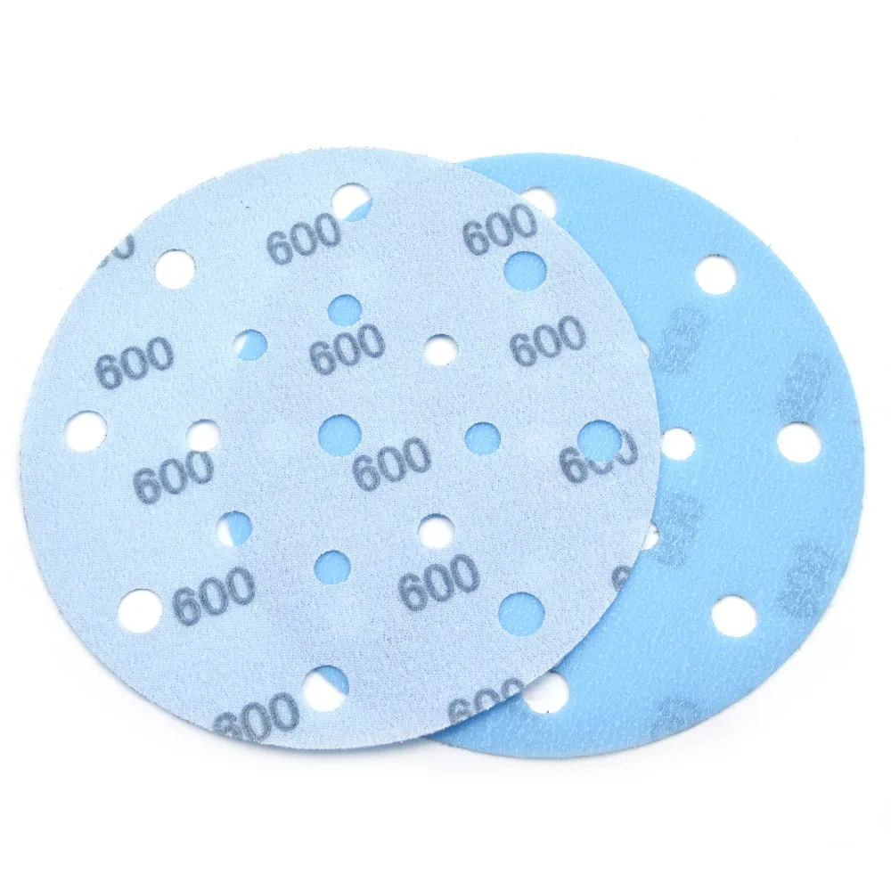 5PCS 6 Inch(150mm) 17-Hole Hook & Loop FV Superfine Wet/Dry Auto Body Film Sanding Discs Paint Abrasive Sandpaper, 600#-4000#