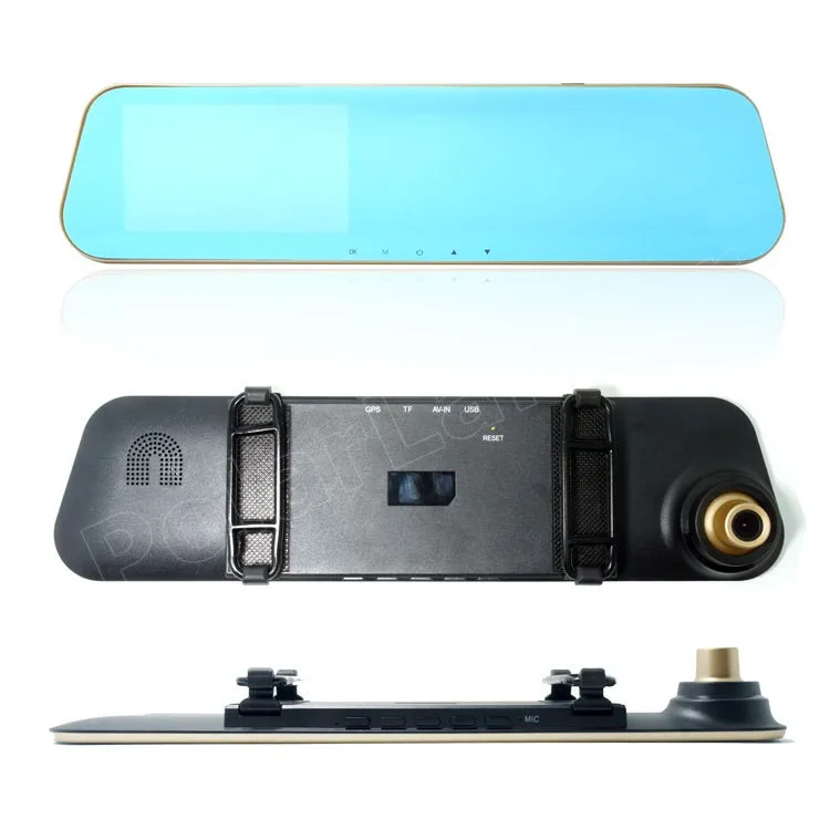 new arrival Car Rearview Mirror DVR HD Video Recorder Auto Mirrors Dash Cam Black box include rear camera 4.3 inch dual lens