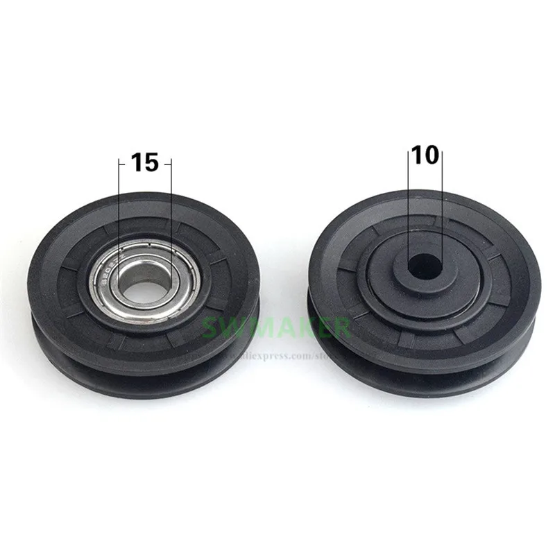 1pcs 10*70*15mm U grooved wheel 15*70*15mm guide wheel Nylon pulley for fitness equipment accessories