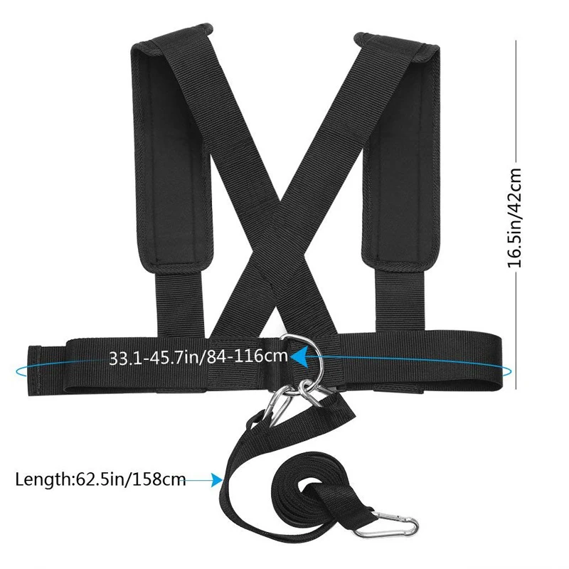 2 Pcs Speed Running Training Straps Sled Physical Trainer Shoulder Weight Bearing Vest Workout Sled Harness Fitness Equipments