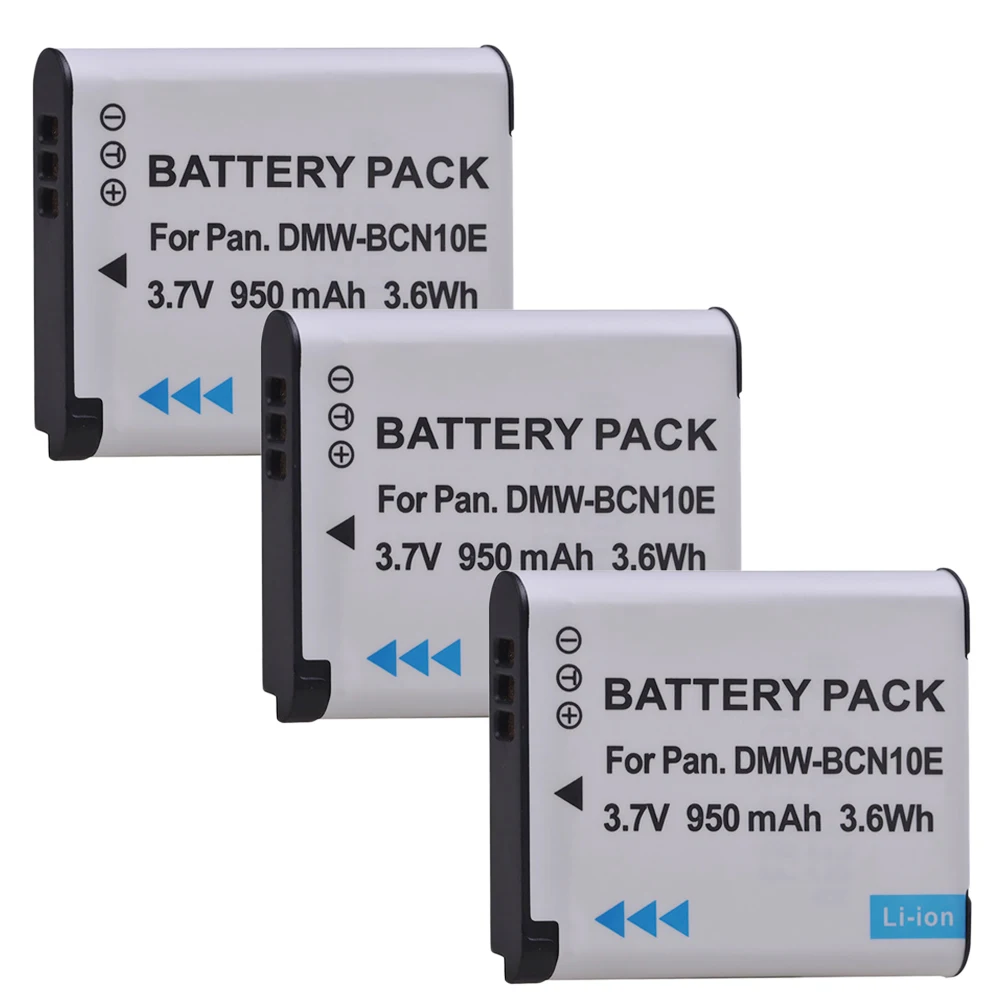 

PowerTrust 3Pcs 950mAh DMW-BCN10E DMW-BCN10 BCN10 BCN10E Replacement Battery for Panasonic Lumix DMC-LF1, DMC LF1,DMC-LF1W LF1K