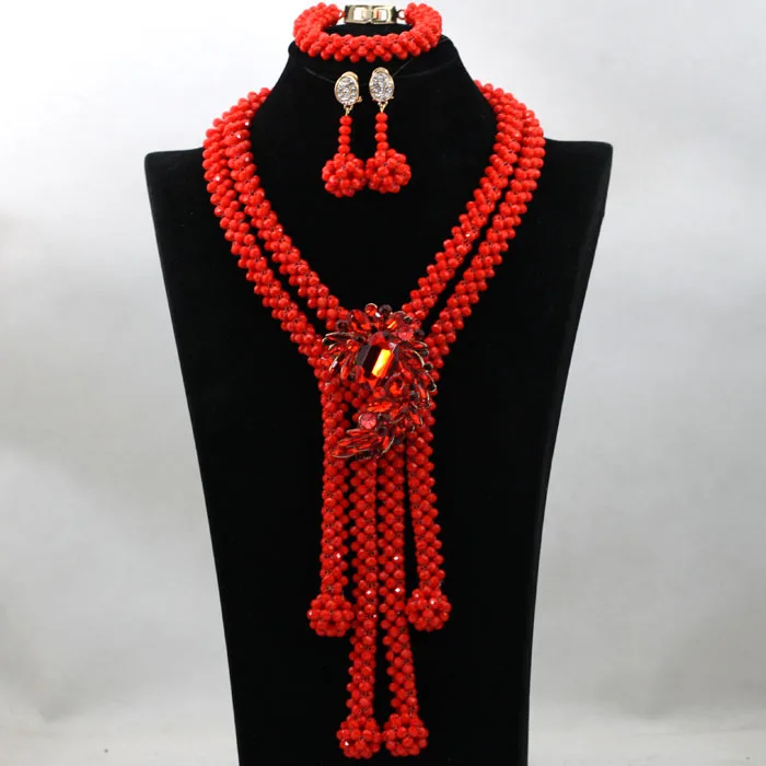 Green Crystal Beads Bridal Jewelry Sets African Costume Necklace Nigerian Wedding African Beads Jewelry Set  ABF405