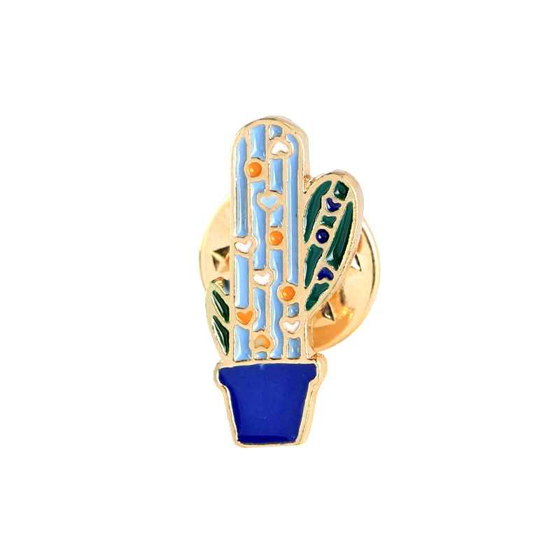 6 Pcs/set Colorful Enamel Potting Pins Set Badge For Clothes Colorful Cartoon Brooches Succulents Plant Cactus Jacket Bag DIY