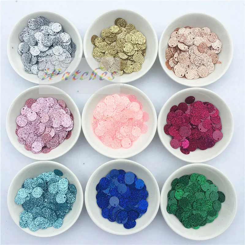 120pcs 20mm Sequins with Flash powder,2cm PVC glitter sequin Paillette sewing craft with 1 side hole New Accessories for Garment