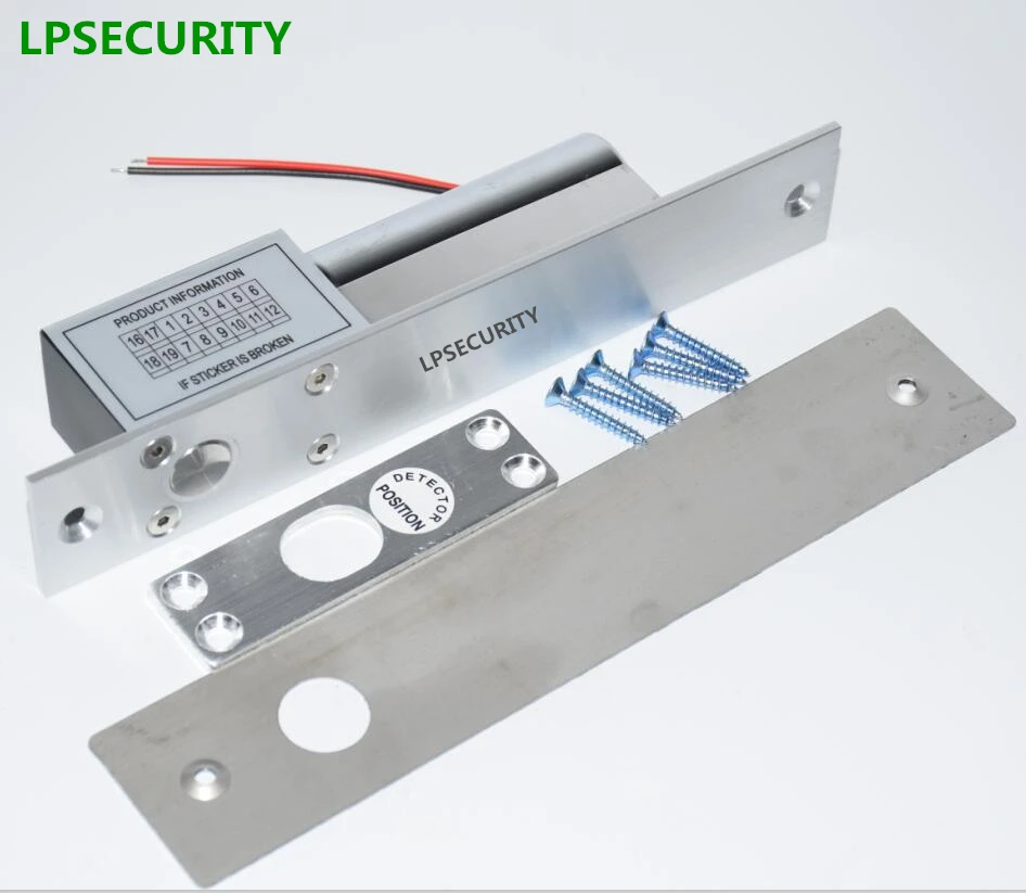 LPSECURITY Low Temperature Electric Bolt Lock 2-Lines DC 12V Heavy duty Fail Safe Drop Gate Door Access Control Security system