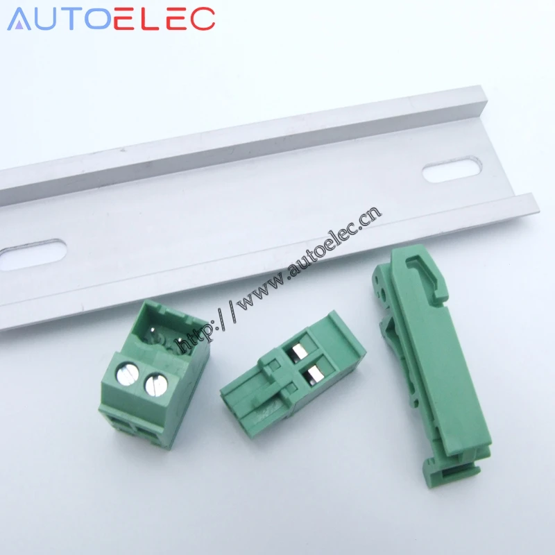 10sets Pitch 5.08mm 2pin Screw Plug-in Terminal Blocks connector NS35mm Din Rail Mounting instead of : UMSTBVK 2.5/ 2-G-5.08