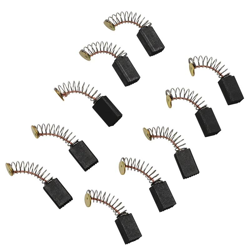 10 pezzi Mini trapano elettrico smerigliatrice sostituzione spazzole di carbone pezzi di ricambio per motori elettrici strumento rotante 5x8x12.5mm