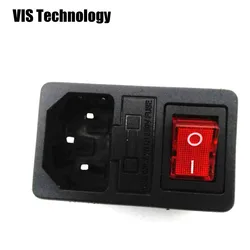 2pcs voron 10A/250V 3pin AC power socket with Power Rocker Switch Fused for Voron