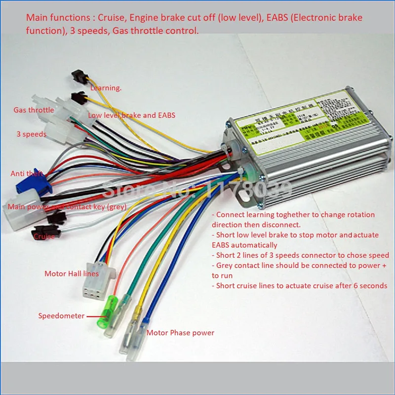 6 Tube 36V 350W Dual mode Brushless electric vehicle controller,brushless Electric car motor controller,J15082