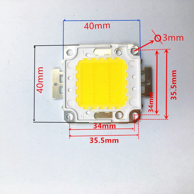 10pcs/lot  20W Warm White3000k/3500k(cold white6000k/6500k) 40mm High Power LED Flood light Lamp Bead SMD Chip 30V-34V 600mA