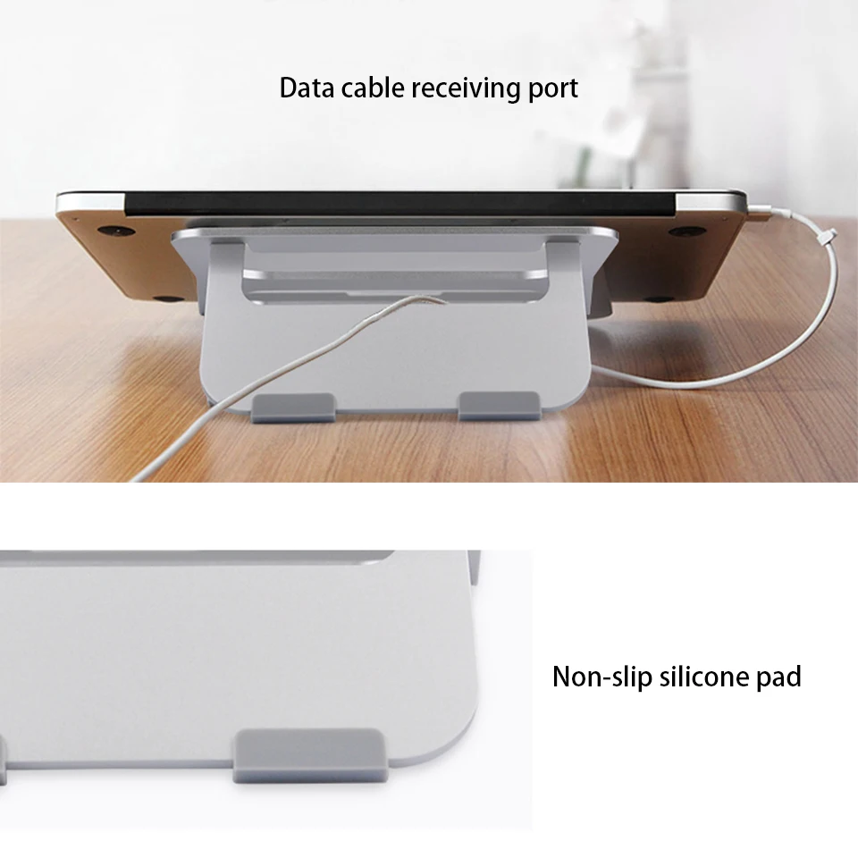 Acoki-soporte para portátil de aleación de aluminio, altura ajustable, plegable, para Notebook, tabletas, refrigeración, MacBook Air Pro, iPad