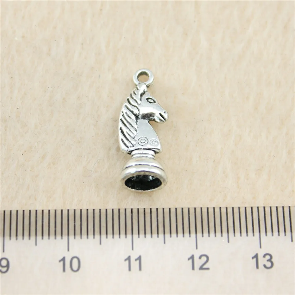 62pcs/lot 20*8mm ancient silver Chess Knight charm Pendants DIY jewelry for bracelet necklace earring