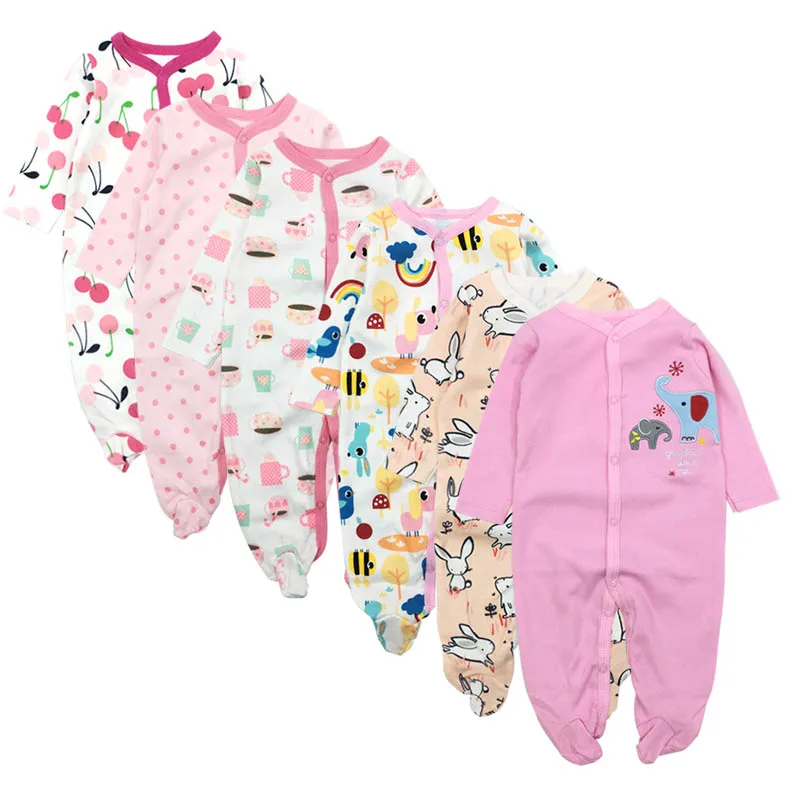 6PCS/LOT Baby Rompers 2021Short Sleeve 100%Cotton overalls Newborn clothes Roupas de bebe boys girls jumpsuit&clothing