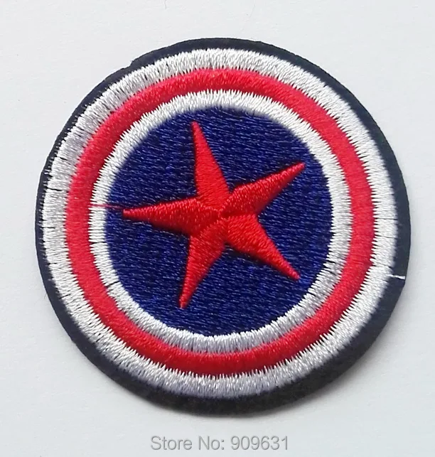 1X RED STAR Shield Movie Punk Embroidered Iron on Patch