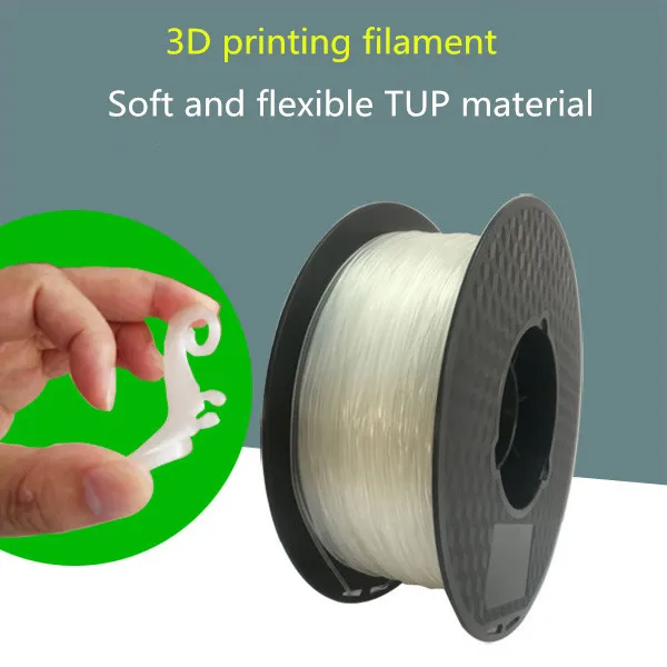 

3d Printing Filament Stretch TPU Soft Elastomer TPU Material 1.75mm Consumables 1KG For 3D Printer, 1 Spool, Transparent Color